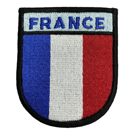 Écusson FRANCE brodé Bord noir Velcro