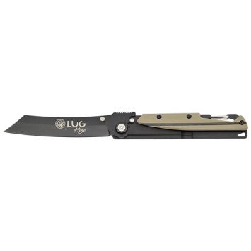 Couteau LUG Higo Titanium Lame Noire SP3 G10 Désert et Noir