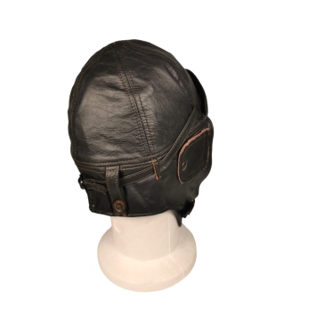 achetez casque cuir aviateur marron