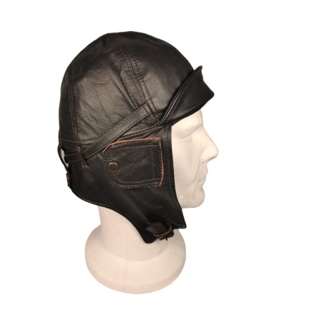 casque cuir aviateur marron