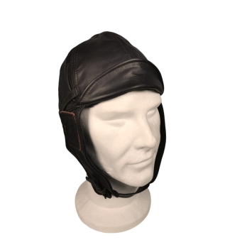 casque cuir aviateur marron