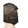 casque aviateur cuir ancien marron