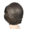 casque aviateur en cuir marron