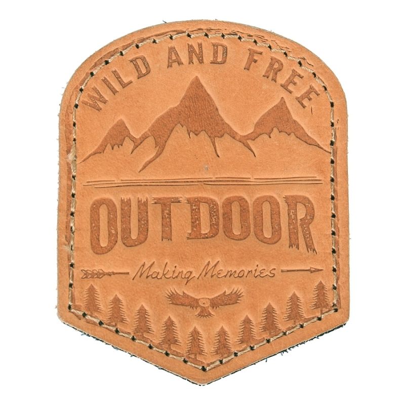 Écusson en cuir OUTDOOR wild and free Velcro Patch - DAN MILITARY