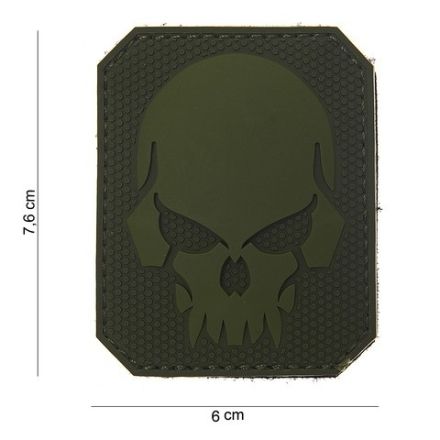 Écusson PIRATE SKULL Vert PVC 3D Velcro