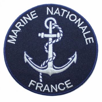 Écusson brodé Marine Nationale avec drapeau Français - DAN MILITARY