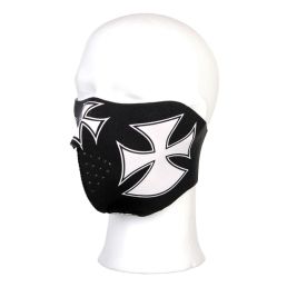 Masque en néoprène noir avec croix de malte